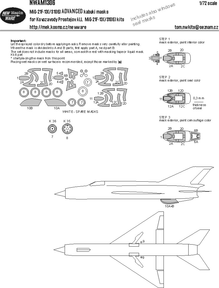 1/72 Mask MiG-21 F-13(/S106) ADVANCED (KPM)