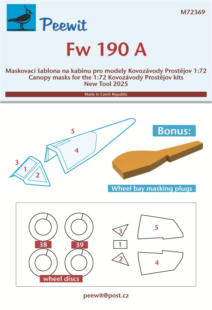 1/72 Canopy mask Fw 190A (KP)