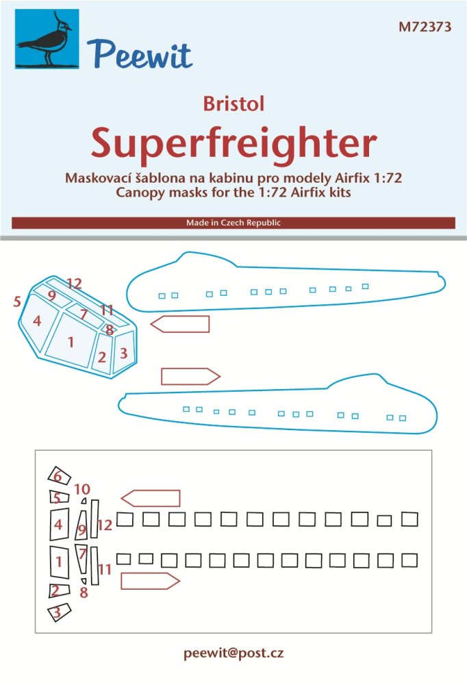 1/72 Canopy mask Bristol Superfreighter (AIRFIX)