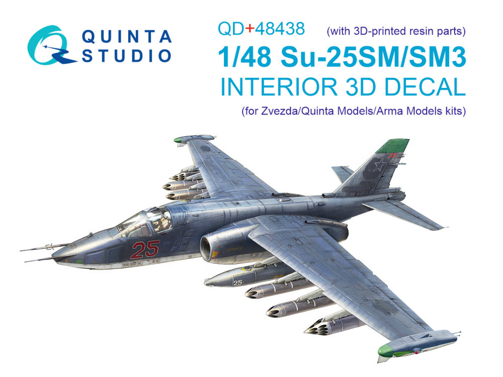 1/48 Su-25SM/SM3 3D-Print.&col.Interior (ZVE/QNT)