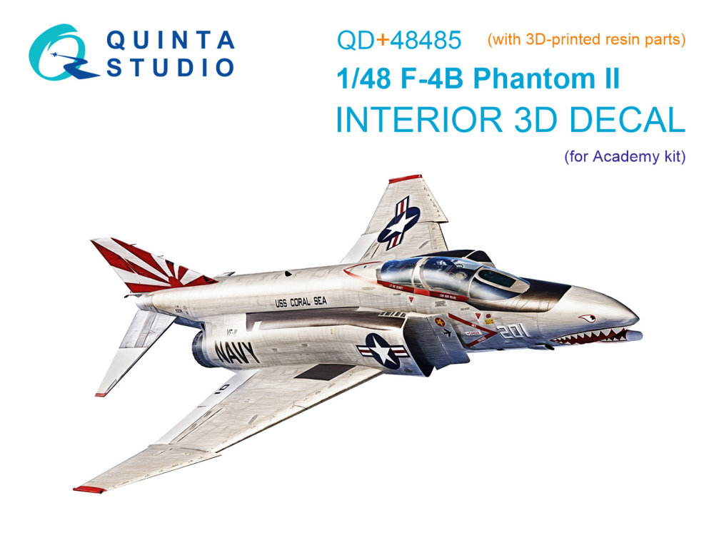 1/48 F-4B Phantom II 3D-Print.&col.Interior (ACAD)