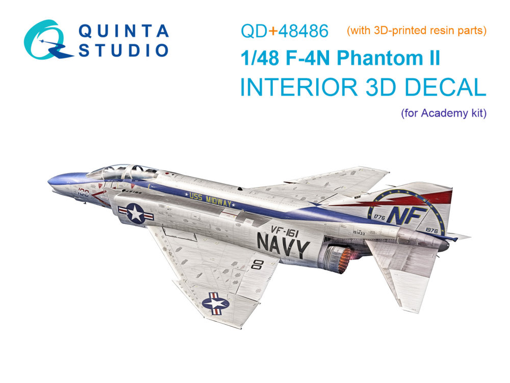 1/48 F-4N Phantom II 3D-Print.&col.Interior (ACAD)