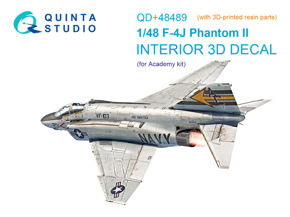 1/48 F-4J Phantom II 3D-Print.&col.Interior (ACAD)