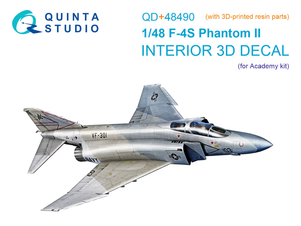 1/48 F-4S Phantom II 3D-Print.&col.Interior (ACAD)