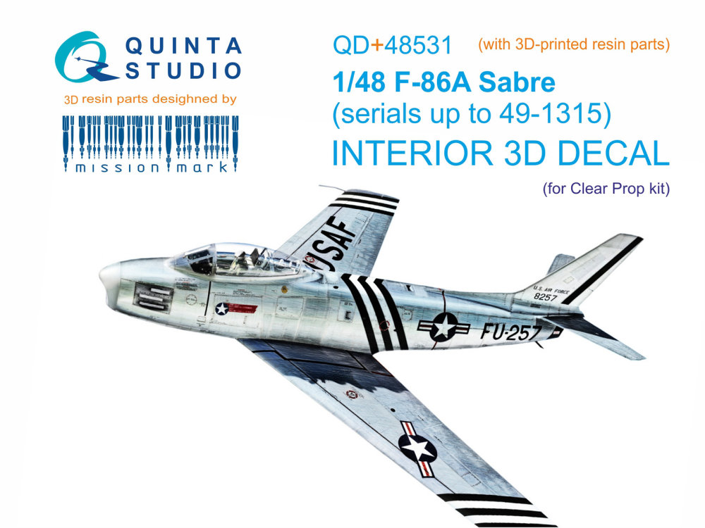 1/48 F-86A Sabre 3D-Print.&col.Interior (CL.PROP)