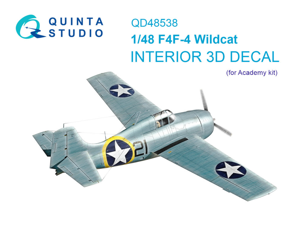 1/48 F4F-4 Wildcat 3D-Print.&col.Interior (ACAD)