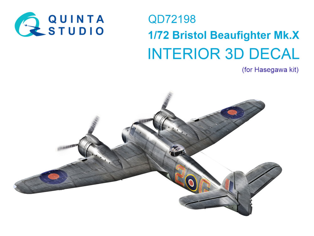 1/72 Bristol Beaufighter Mk.X 3D-Print.&col.Inter.