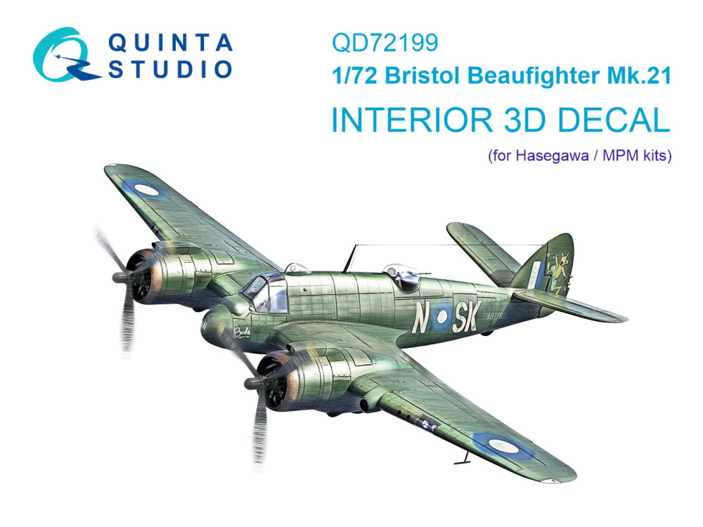1/72 Bristol Beaufighter Mk.21 3D-Print.&col.Int.