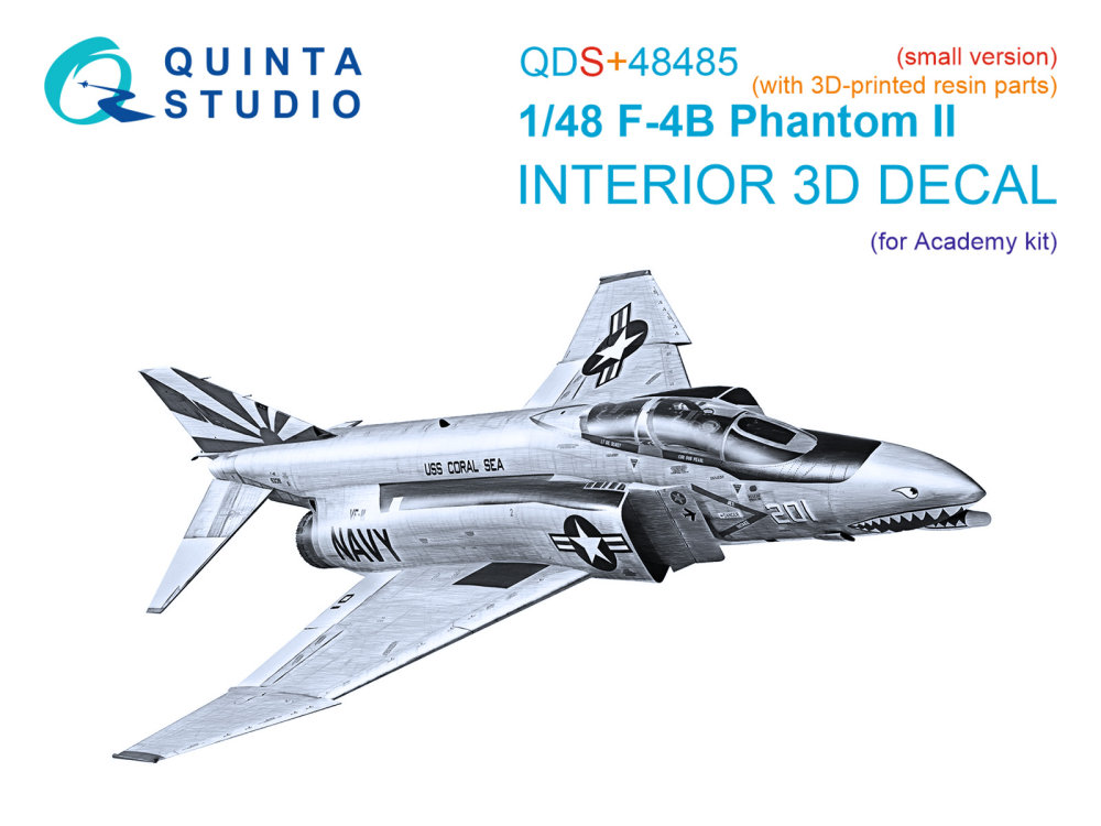 1/48 F-4B Phantom II 3D-Print.&col.Interior (ACAD)