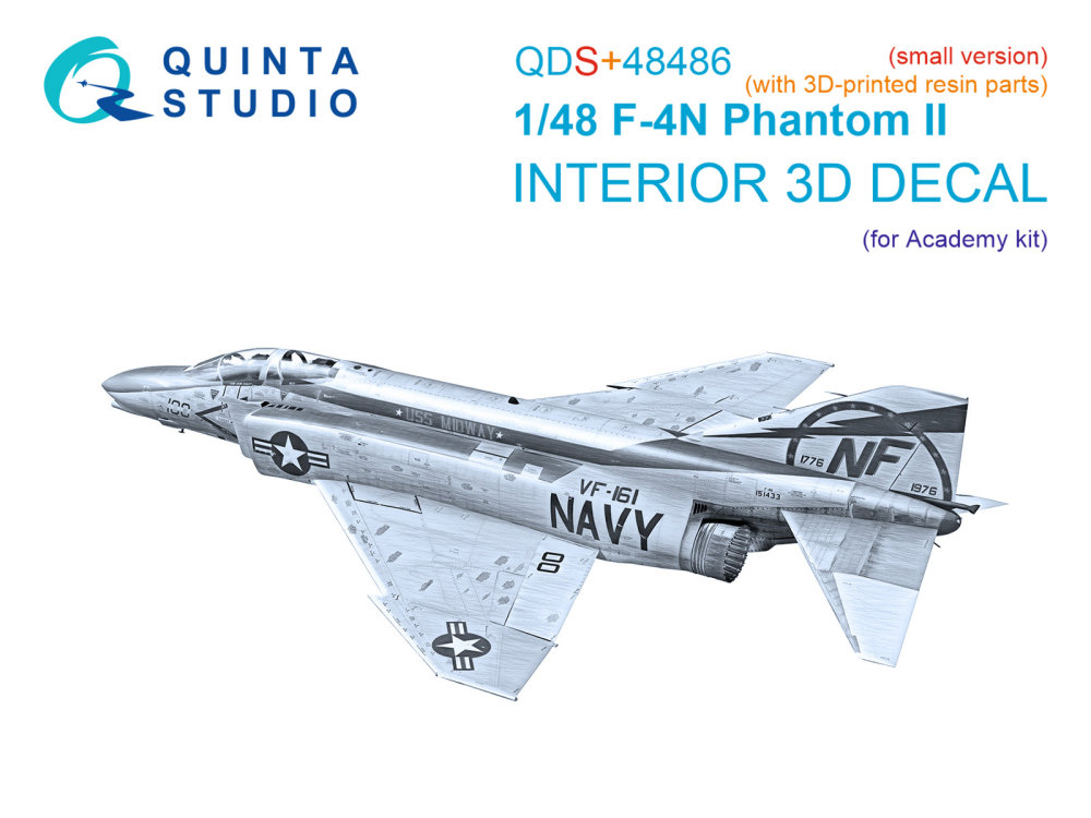 1/48 F-4N Phantom II 3D-Print.&col.Interior (ACAD)