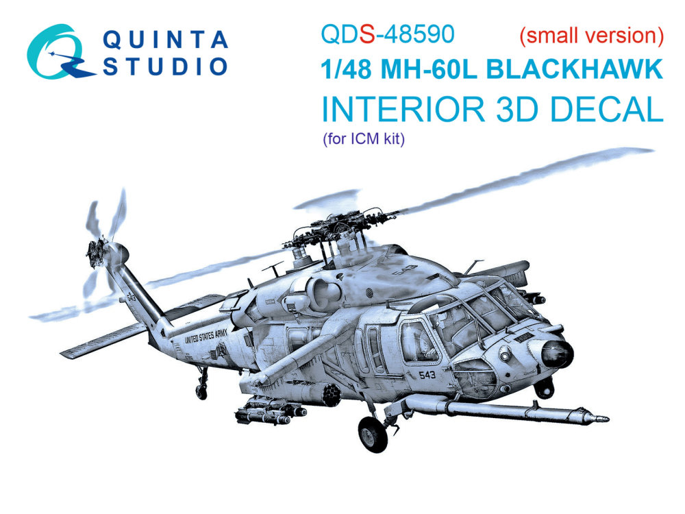 1/48 MH-60L Blackhawk 3D-Print.&col.interior (ICM)