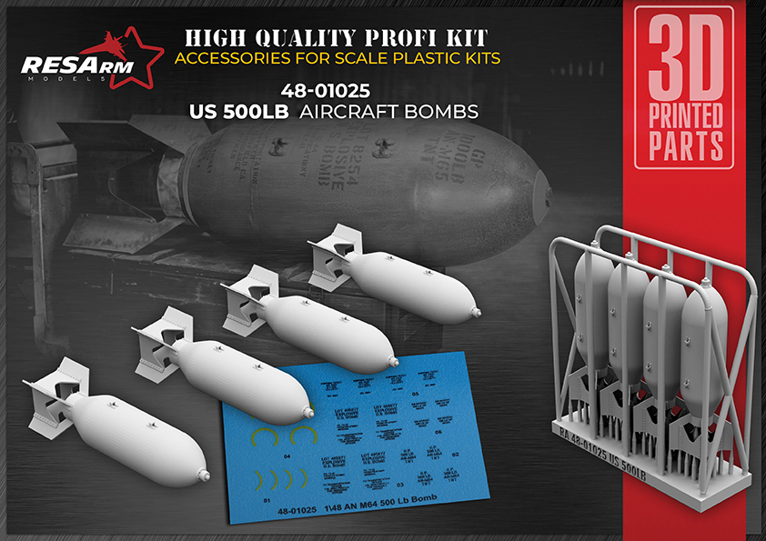 1/48 US2 WW 500 lb. AN-M65 Bomb (4 pcs.)