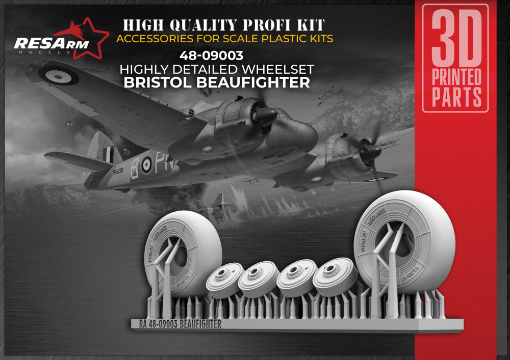 1/48 Bristol Beaufighter wheels type 2 (TAM)