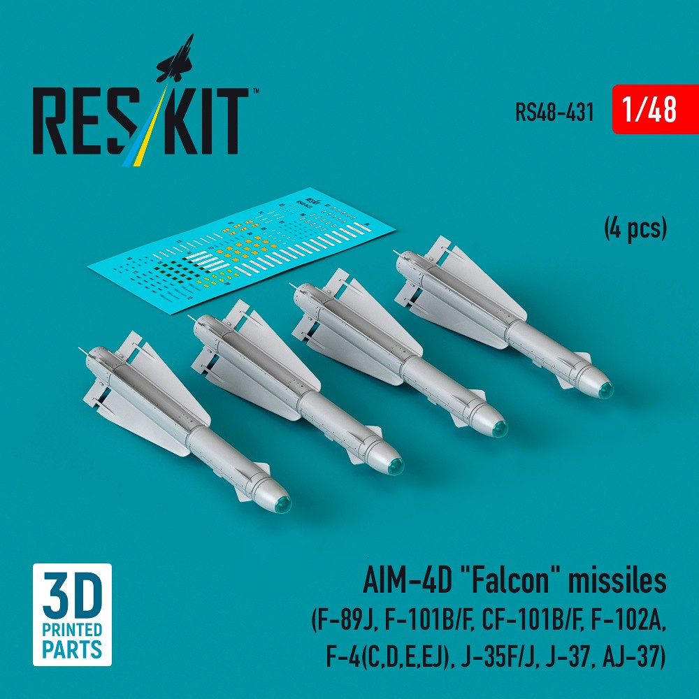 1/48 AIM-4D 'Falcon' missiles (4 pcs.) 