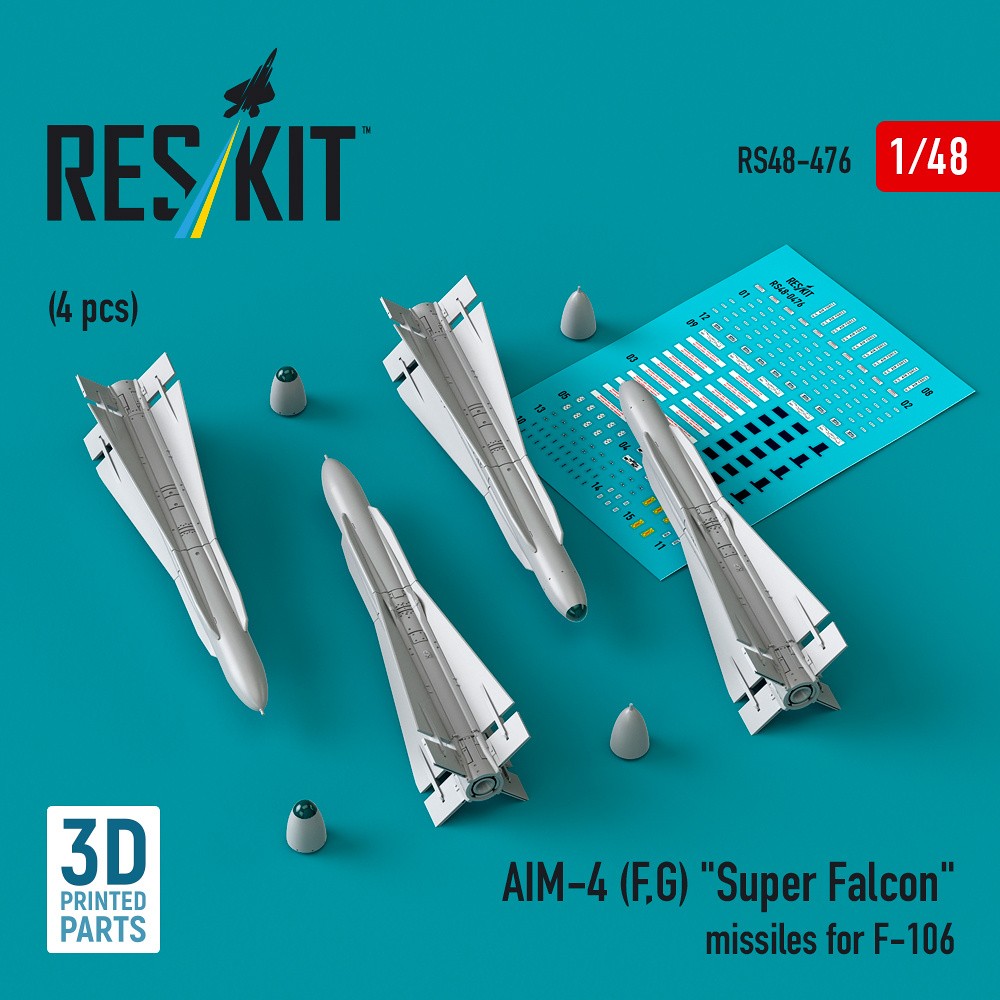 1/48 AIM-4 (F, G) 'Super Falcon' missiles for F-10