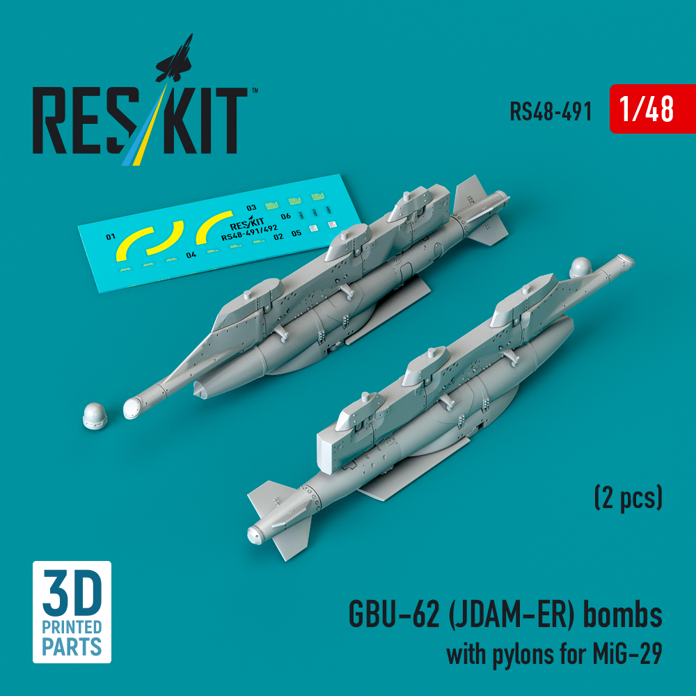 1/48 GBU-62 (JDAM-ER) bombs w/ pylons for MiG-29