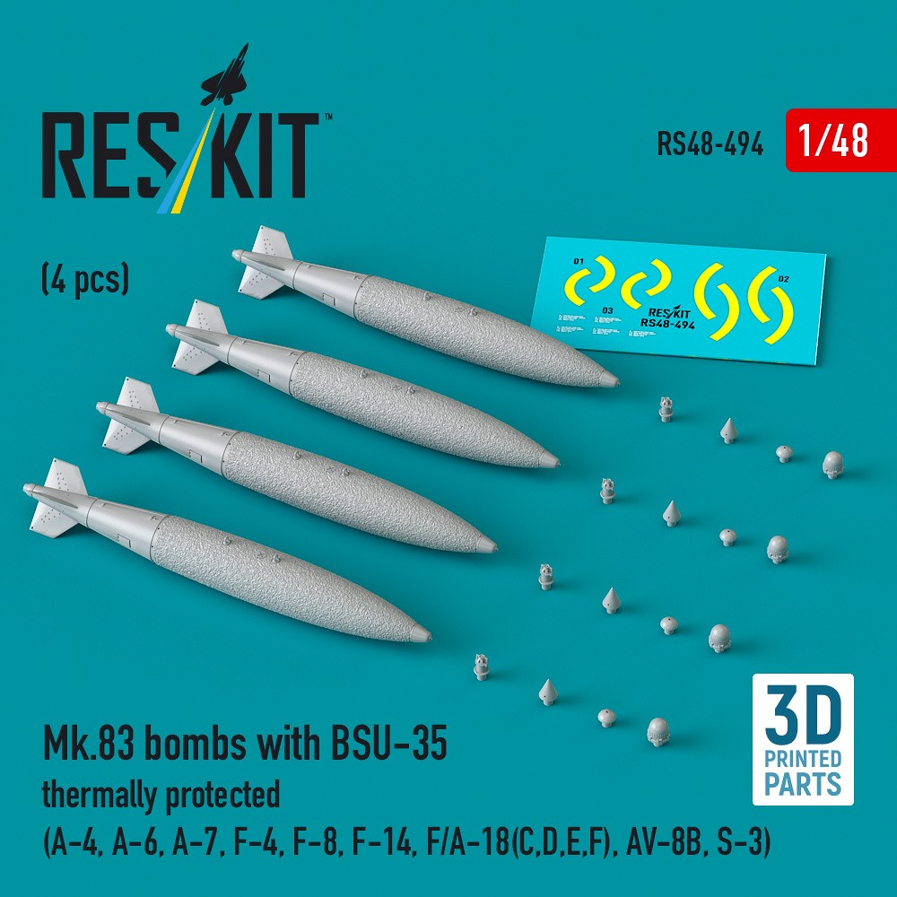 1/48 Mk.83 bombs w/ BSU-35 thermally prot. (4 pcs)