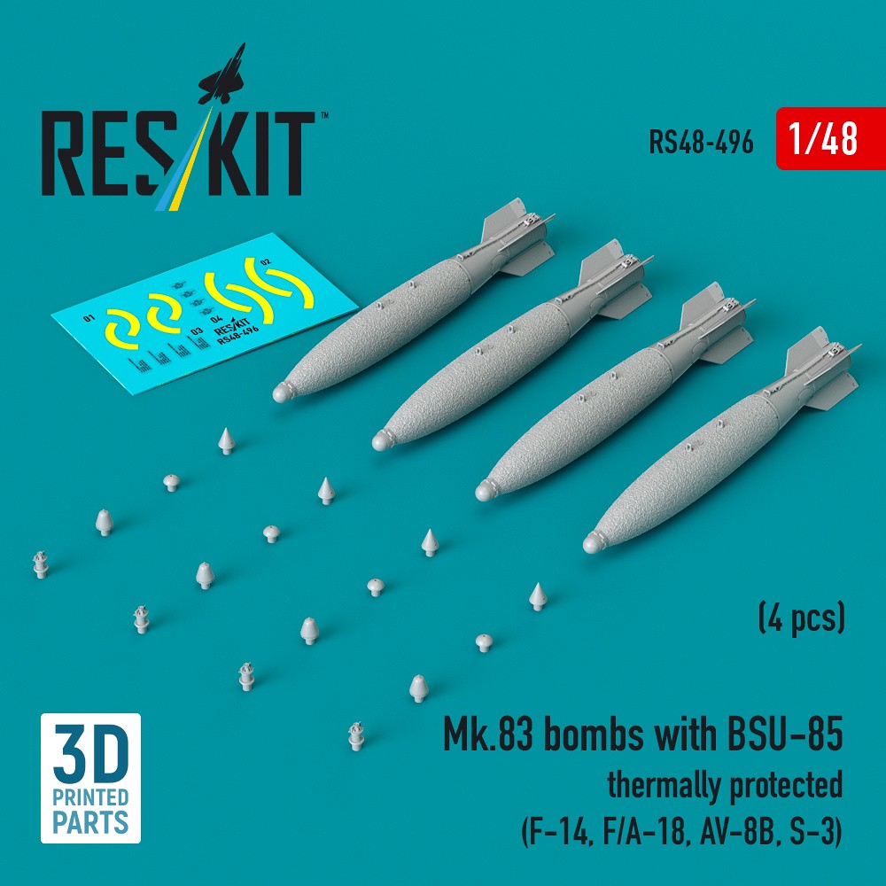 1/48 Mk.83 bombs w/ BSU-85 thermally prot. (4 pcs)