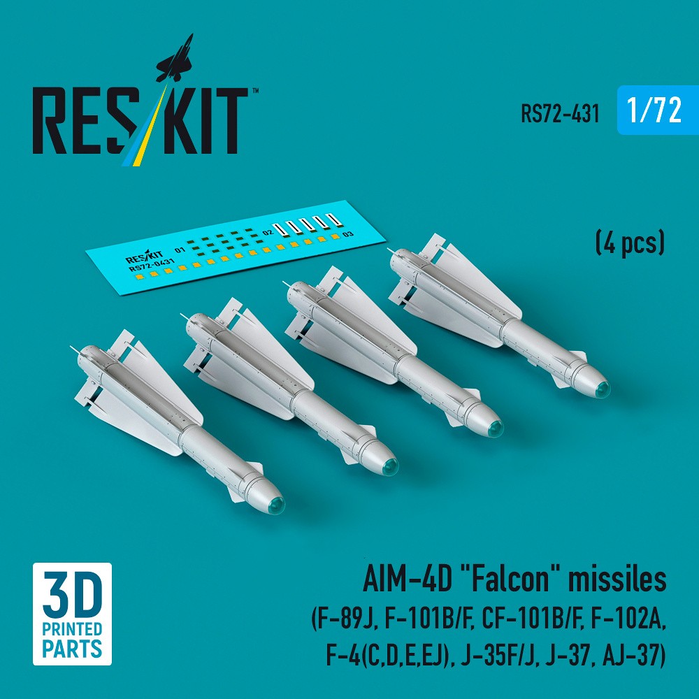 1/72 AIM-4D 'Falcon' missiles (4 pcs.)