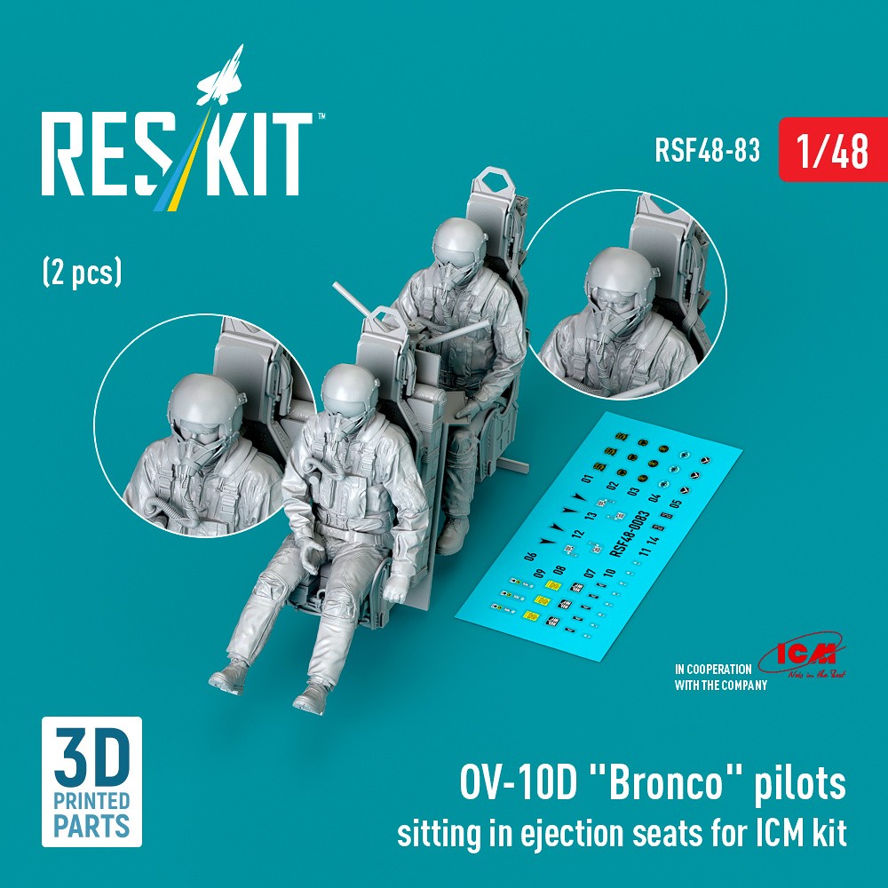 1/48 OV-10D 'Bronco' pilots sitting (2 pcs.)