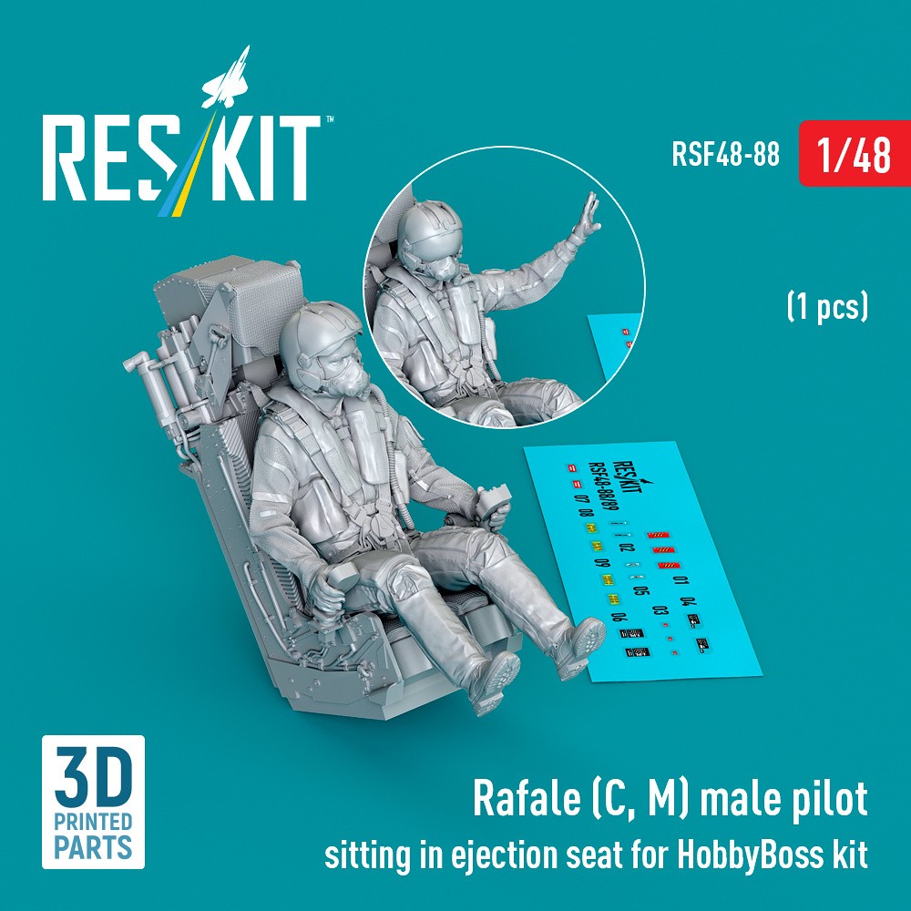 1/48 Rafale (C, M) male pilot sitting (1 pc.)