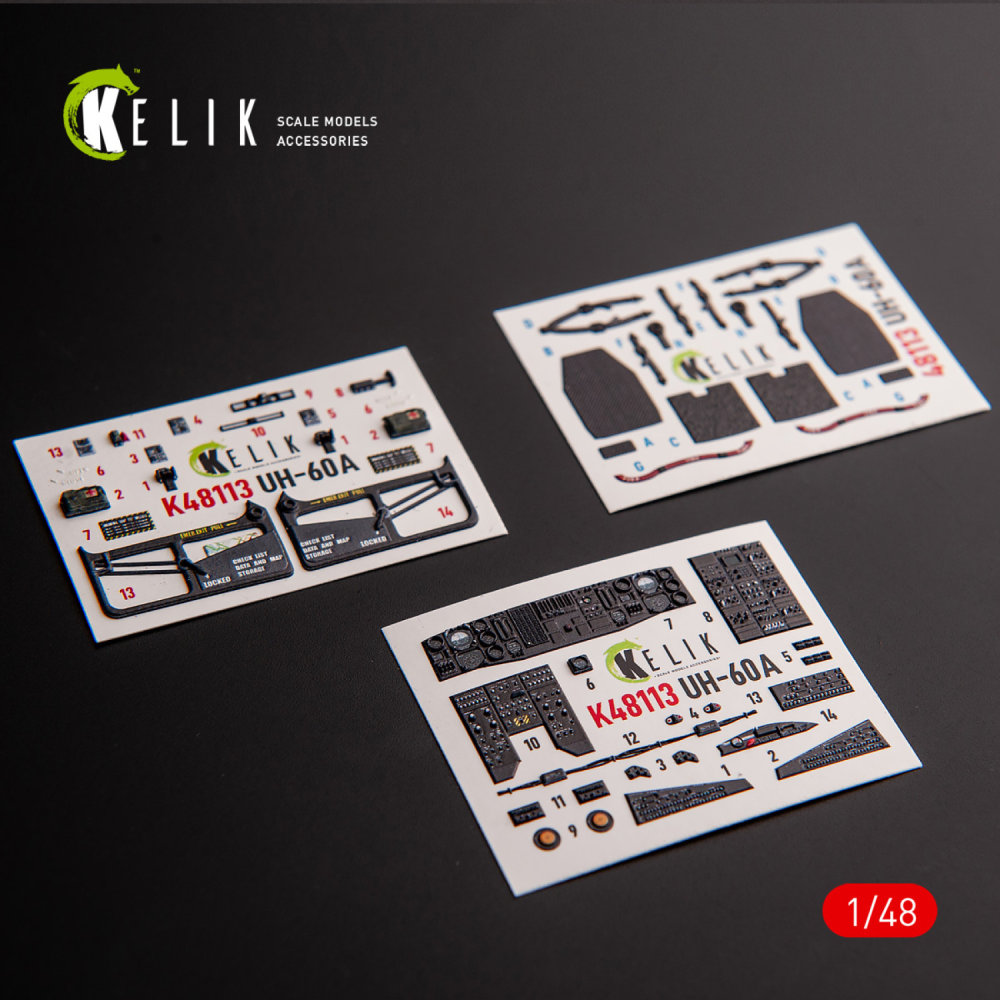 1/48 UH-60A Black Hawk - type 1 interior 3D (ICM)