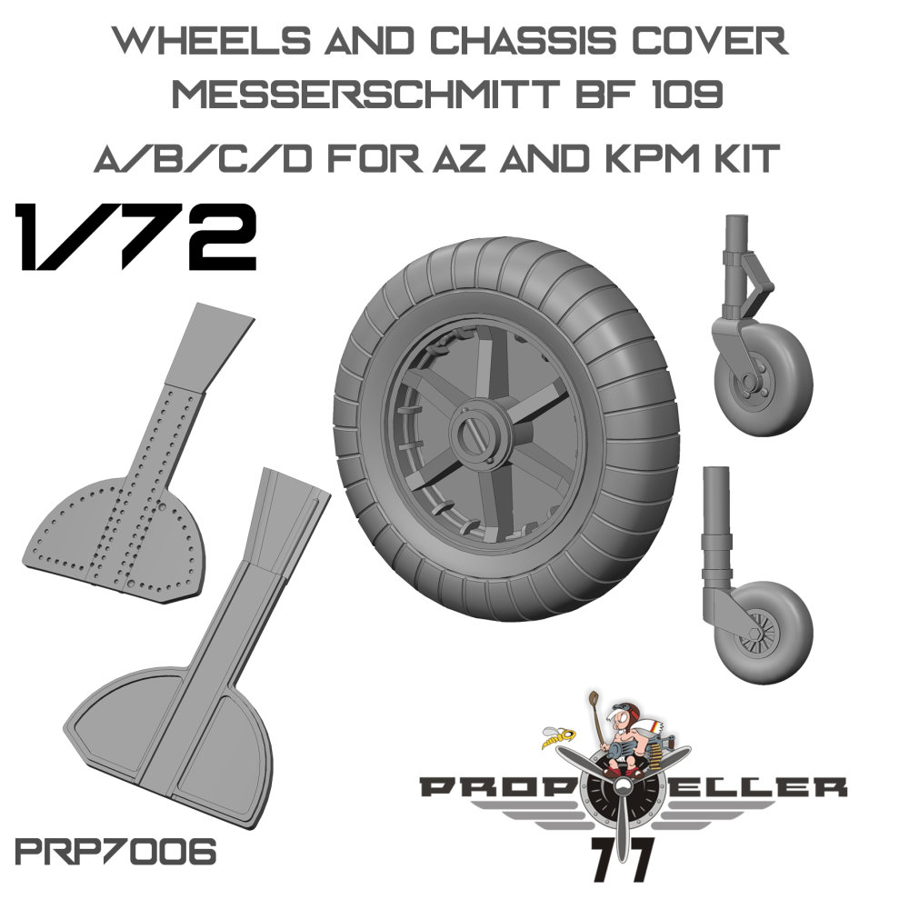 1/72 Wheels & Chassis cover Bf 109 A/B/C/D (AZ/KP)
