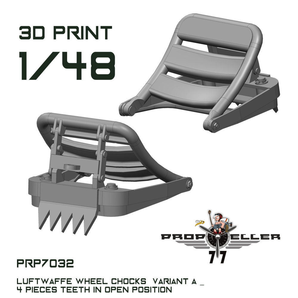1/48 Luftwaffe wheel chocks teeth opened (4 pcs.)