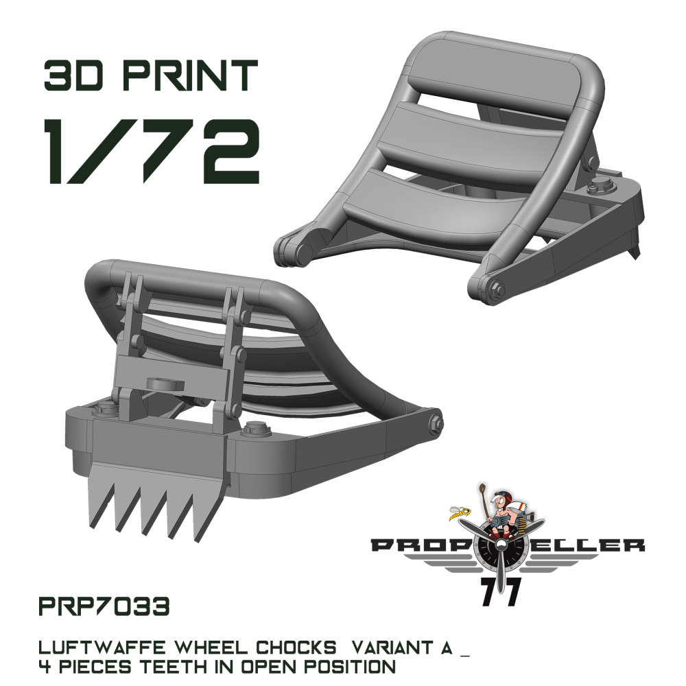 1/72 Luftwaffe wheel chocks teeth opened (4 pcs.)