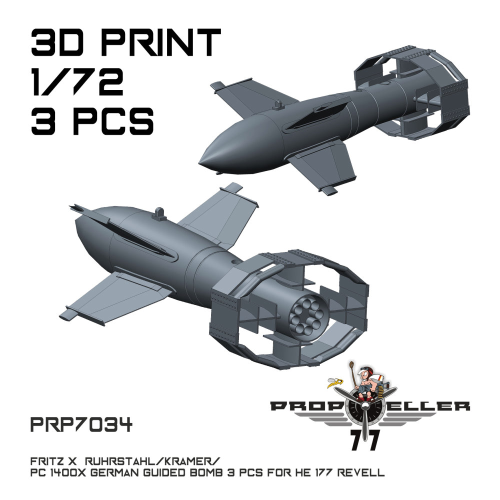 1/72 Fritz X Ruhrstahl/ PC 1400X German bomb (3x)