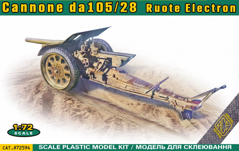 1/72 Cannone da105/28 Ruote Electron