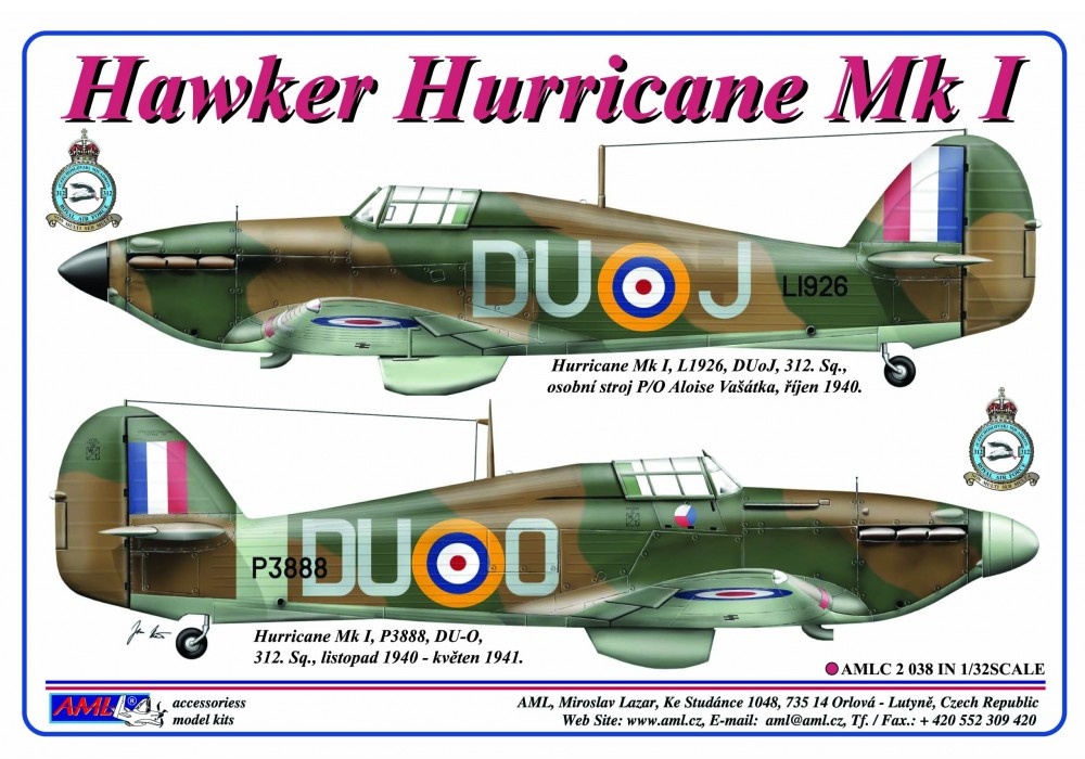 1/32 Decals Hawker Hurricane Mk.I 312th Sqdn. RAF
