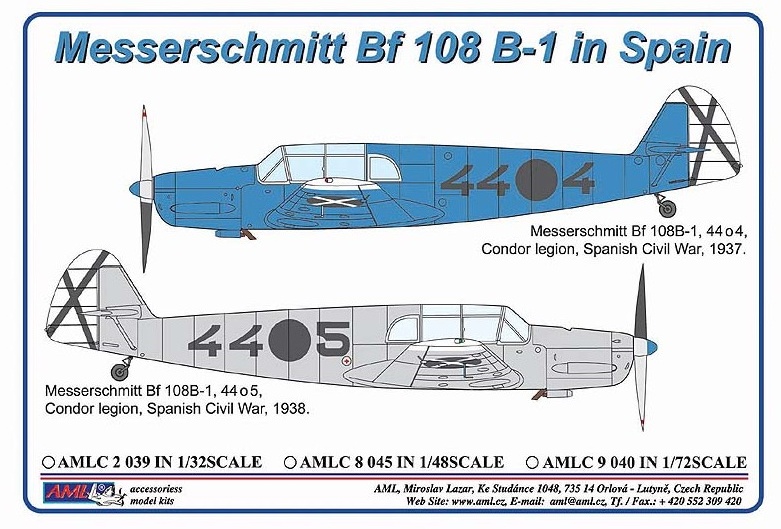 1/72 Decals Messerschmitt Bf 108 in Spain