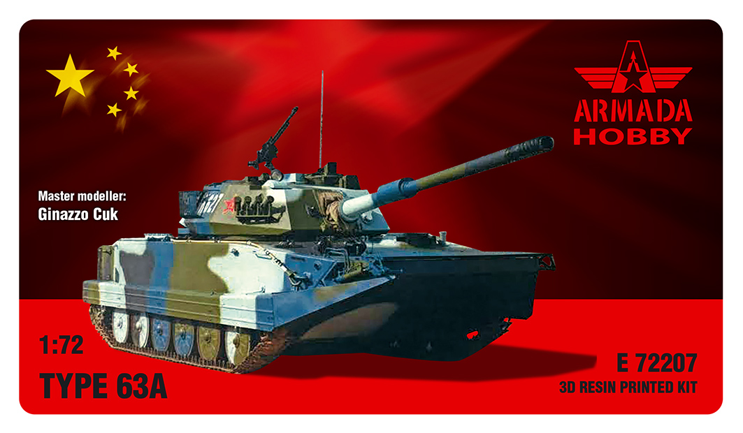 1/72 Type-63A Tank (3D resin printed kit)
