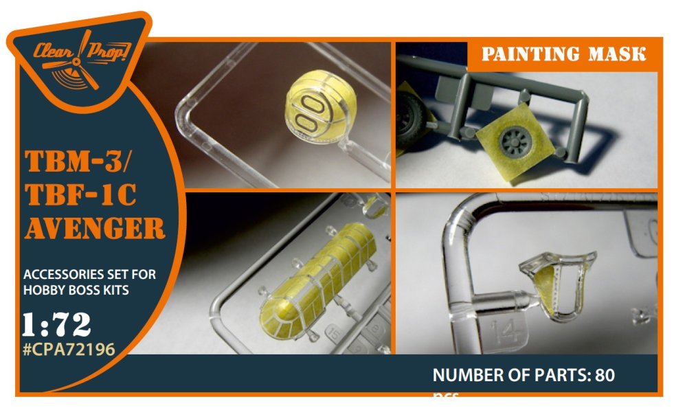 1/72 TBM-3/TBF-1C Avenger painting mask (HOBBYB)