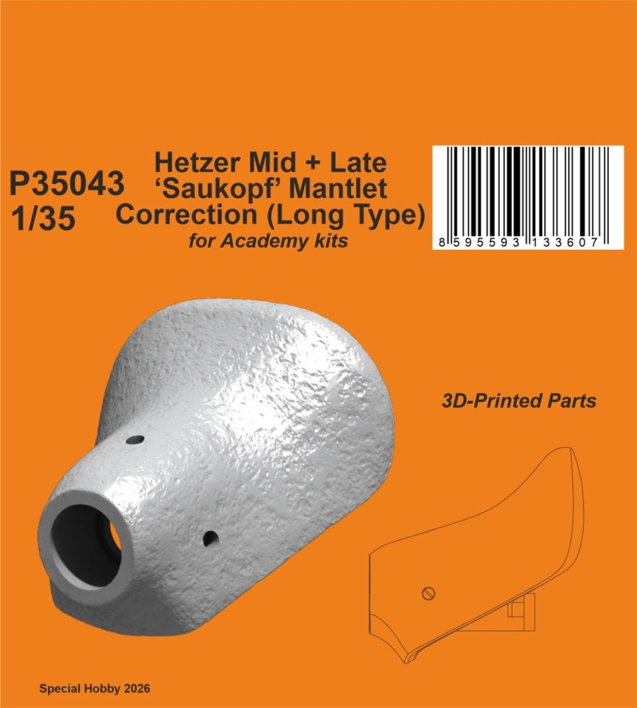 1/35 Hetzer Mid+Late 'Saukopf' Mantlet Long Type