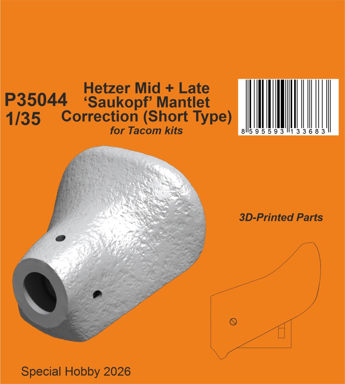 1/35 Hetzer Mid+Late 'Saukopf' Mantlet Correction