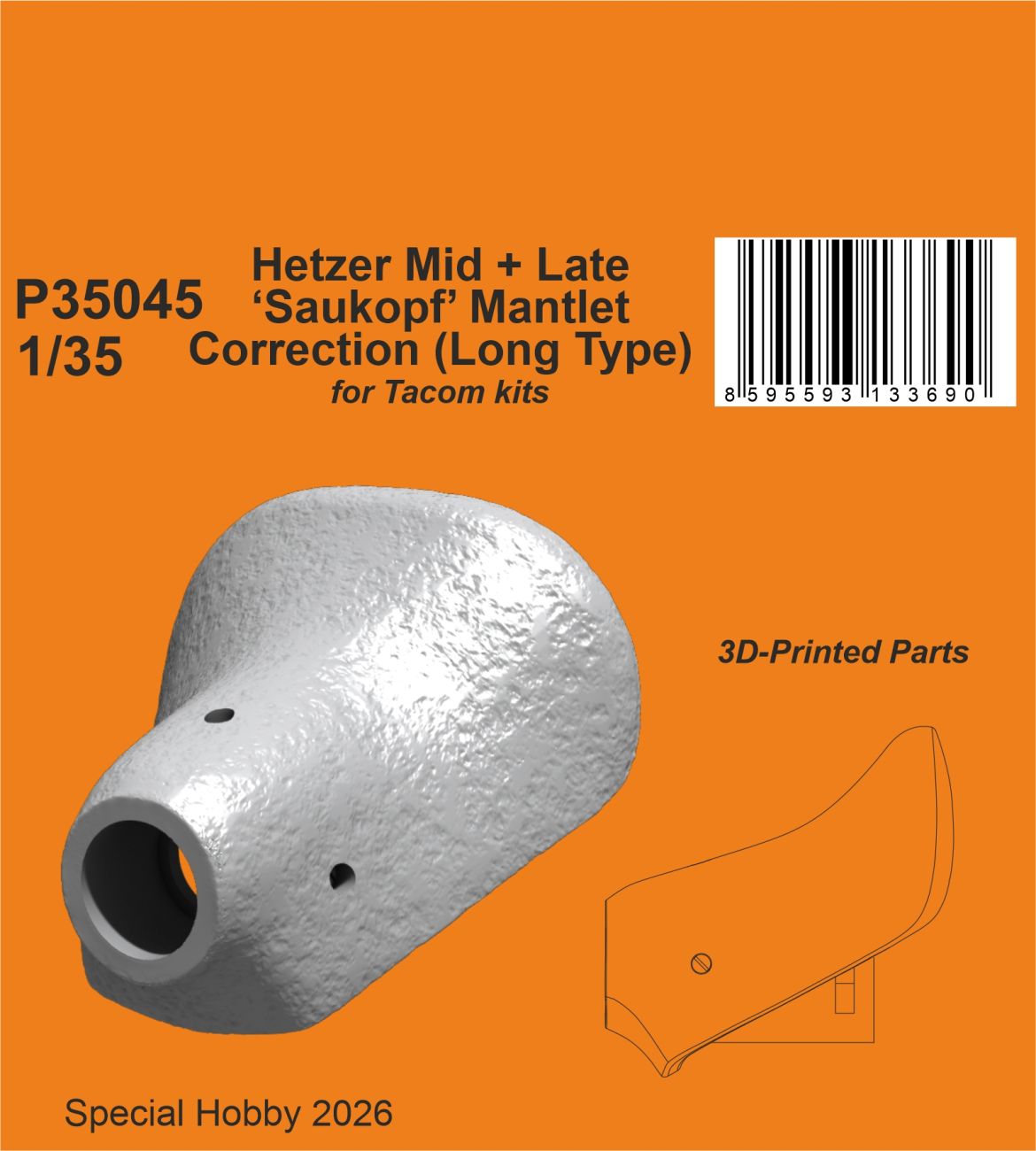 1/35 Hetzer Mid+Late 'Saukopf' Mantlet Long Type