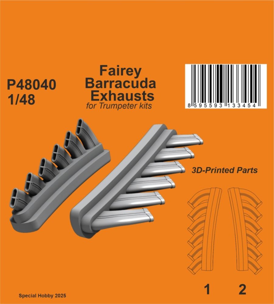1/48 Fairey Barracuda Exhausts (TRUMP)