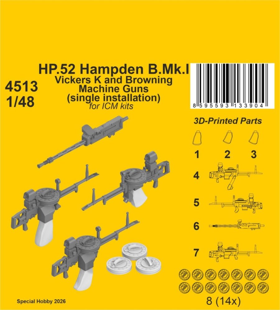 1/48 HP.52 Hampden B.Mk.I Vickers K & Browning MGs
