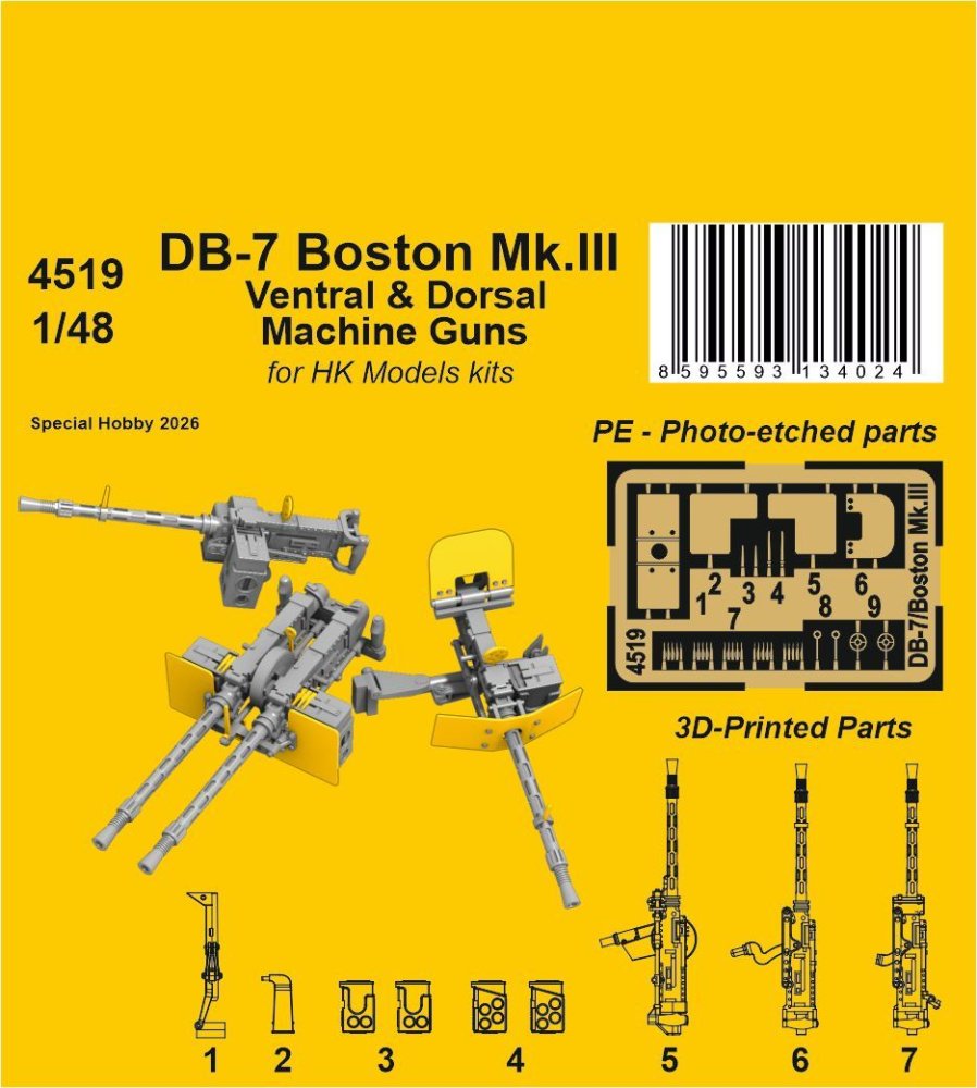 1/48 DB-7 Boston Mk.III Ventral & Dorsal MGs (HKM)