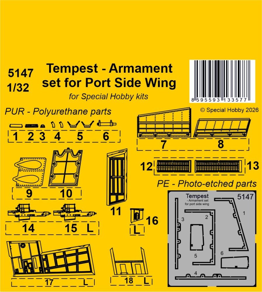 1/32 Tempest - Armament set for Port Side Wing
