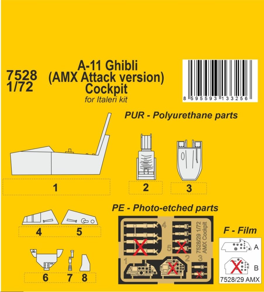1/72 A-11 Ghibli (AMX Attack version) Cockpit Set