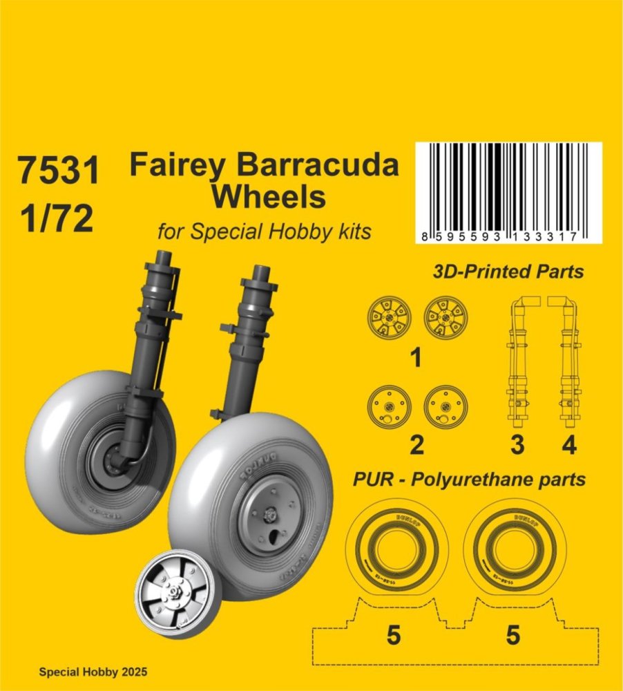 1/72 Fairey Barracuda wheels (SP.HOBBY)