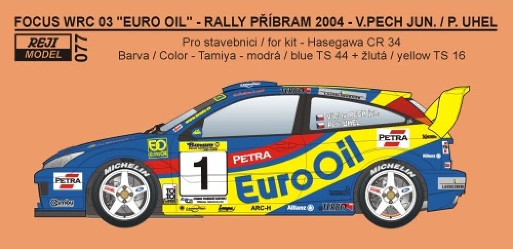 1/24 Transkit Focus WRC 03 EuroOil R.Příbram 2004