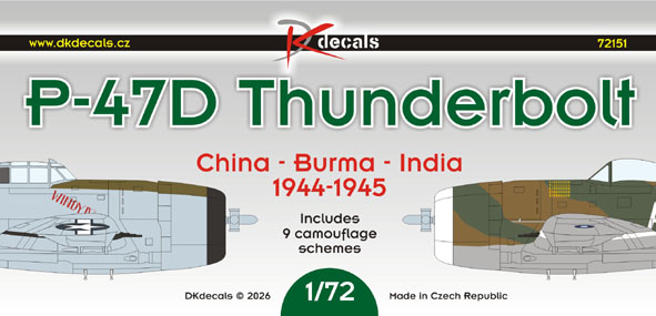 1/72 P-47D Thunderbolt CBI 1944-45 (9x camo)