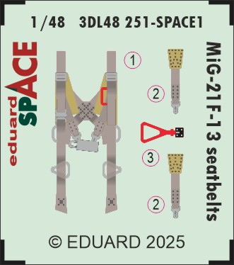 1/48 MiG-21F-13 seatbelts SPACE (EDU)