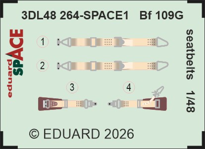 1/48 Bf 109G seatbelts SPACE