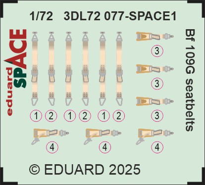 1/72 Bf 109G seatbelts SPACE
