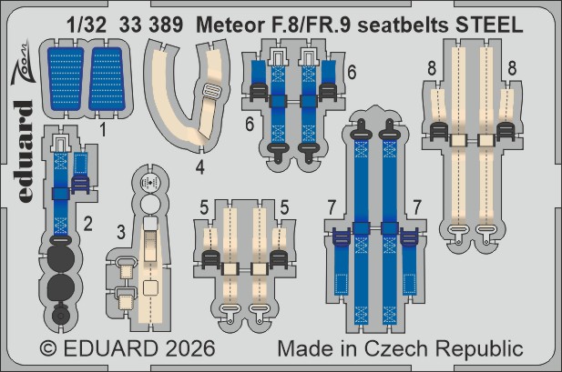 1/32 Meteor F.8/FR.9 seatbelts STEEL (REV)